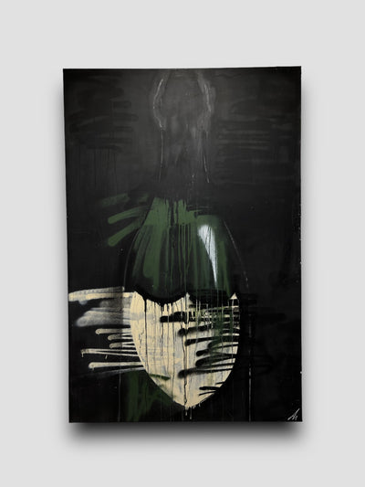 Painting of a dom perignon bottle 